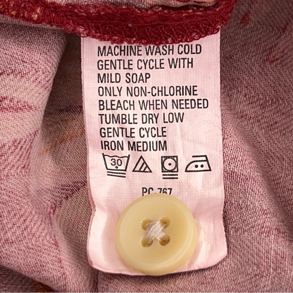 Medium Mens IZOD Silk Red/orange Tropical Hawaiian Shirt Washable Rockabilly - Picture 12 of 13